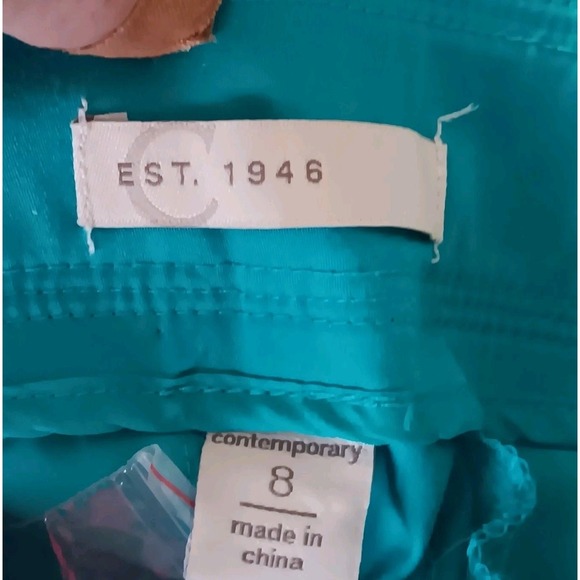 Cato 8 Womens Contemporary Trousers Viridian Green Stretch Mid Rise Slimming - Picture 7 of 8